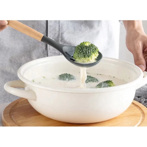 12‑Piece Silicone Cooking Utensil Set with Wooden Handles + Holder (Random Color)