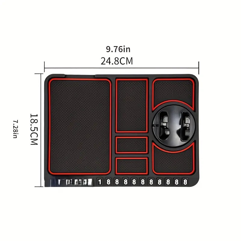 Best Selling Universal Silicone Car Dashboard Mat with Phone Holder & Non-Slip Mat - 4-in-1 Multi-Functional Dashboard Organizer (50% OFF Sale – 24 Hours Only)